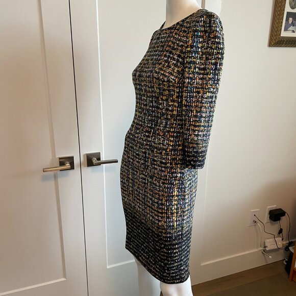 Joseph Ribkoff Modelo 164708X Scoop Nk 3/4 Slv Side Zip Abstract Print Dress 2 - Picture 6 of 15